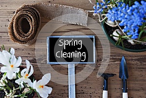 Flowers, Sign, Text Spring Cleaning