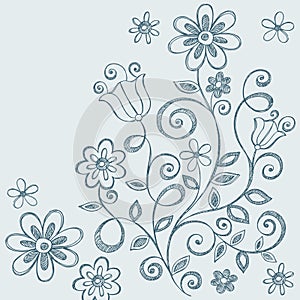 Flowers Sketchy Notebook Doodles