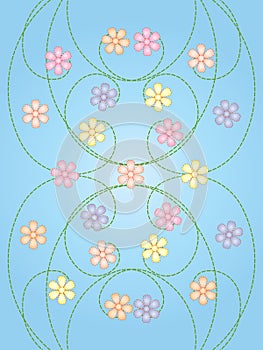 Flowers on spiral curves