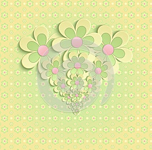 Flowers Spring congratulations greeting card yellow