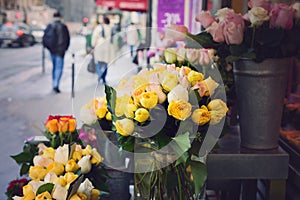 Flowers on street of Paris, France