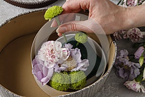 Flowers and sweets in cartoon box - how to make adorable gift, s photo