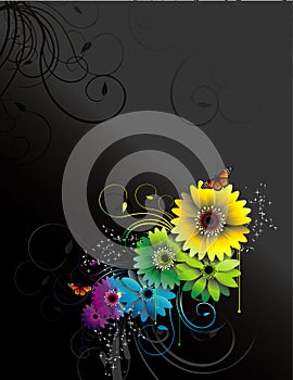Flowers vector composition