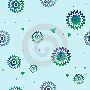 Flowers Vector pattern with circle