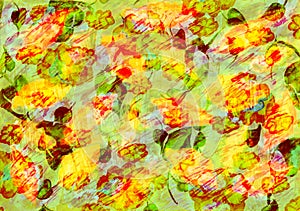 Flowers watercolor artwork as background, colorful hand drawn illustration, creative artwork