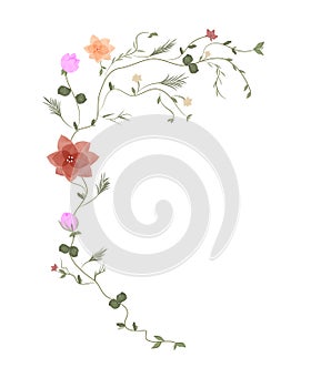 flowers with watercolor paints for background