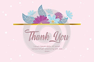 Flowers wedding, thanks you card flower botanical design