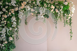Flowers on white background , Wedding decorations