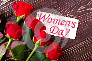 Flowers and Women`s Day card.