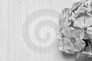 Flowers on a wooden table