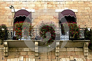 Flowery Balcony in Jerusalem