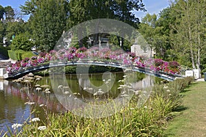 Flowery bridge at Bagnoles-de-l'Orne photo