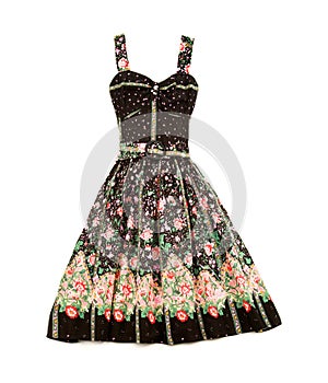 Flowery evase sweetheart dress