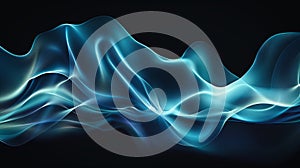 Flowing Abstract Blue Light Waves