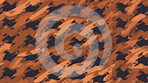 Flowing Abstract Houndstooth Pattern Navy Orange