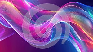 Flowing abstract light lines creating a colorful wave background