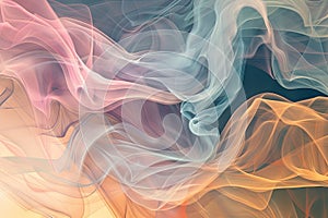 Flowing abstract shapes in soft colors, creating a sense of movement and health photo