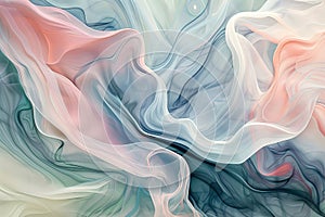 Flowing abstract shapes in soft colors, creating a sense of movement and health photo