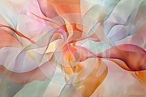 Flowing abstract shapes in soft colors, creating a sense of movement and health photo