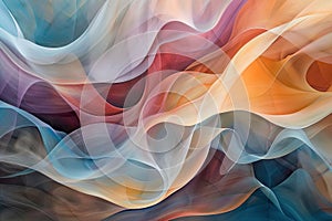 Flowing abstract shapes in soft colors, creating a sense of movement and health photo