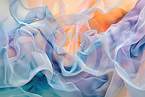 Flowing abstract shapes in soft colors, creating a sense of movement and health photo