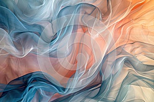 Flowing abstract shapes in soft colors, creating a sense of movement and health photo