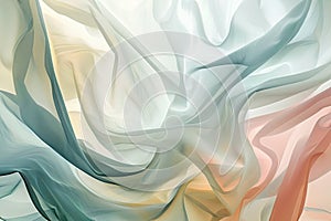 Flowing abstract shapes in soft colors, creating a sense of movement and health photo