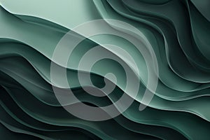 Flowing abstract waves of green and black