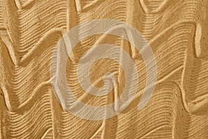 Flowing art wave pattern sand for wellness and tranquility with copy space