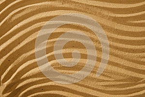 Flowing art wave pattern sand for wellness and tranquility with copy space