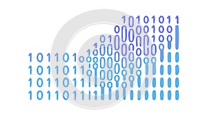 Flowing Binary Code Stream Ã¢â¬' Digital Data Technology Icon, vector design Generative AI