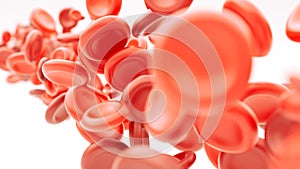 Flowing blood cells - 3D Rendering