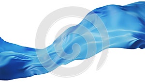 Flowing blue cloth background with alpha channel, 3d rendering