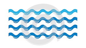 Flowing Blue Ocean Waves Abstract Background Element, vector design Generative AI