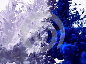 Flowing blue paint abstract background