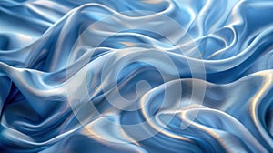 Flowing Blue Silk Waves Background for Creative Design Projects
