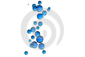 Flowing blue water bubbles