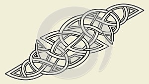 Flowing Celtic Knot Ribbon Pattern Decorative Element, vector design Generative AI