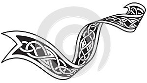 Flowing Celtic Knot Ribbon Scroll Design Element, vector design Generative AI