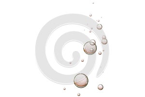 Flowing champagne bubbles