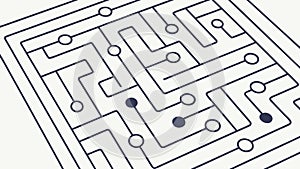 Flowing Circuit Board Lines Abstract Pattern, vector design Generative AI