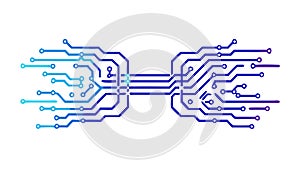 Flowing Circuit Board Lines Abstract Technology Design, vector design Generative AI