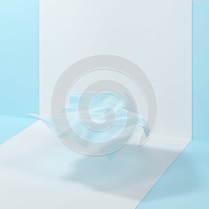 Flowing cloth, abstract color background, 3d rendering