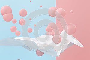 Flowing cloth, abstract color background, 3d rendering
