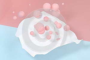 Flowing cloth, abstract color background, 3d rendering