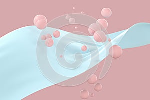 Flowing cloth, abstract color background, 3d rendering