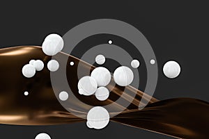 Flowing cloth, abstract color background, 3d rendering