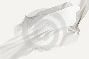Flowing cloth, white color background, 3d rendering