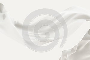 Flowing cloth, white color background, 3d rendering