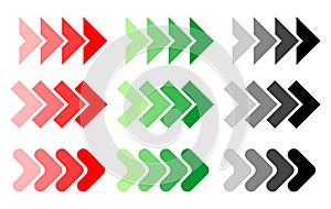 Flowing colored arrow signs